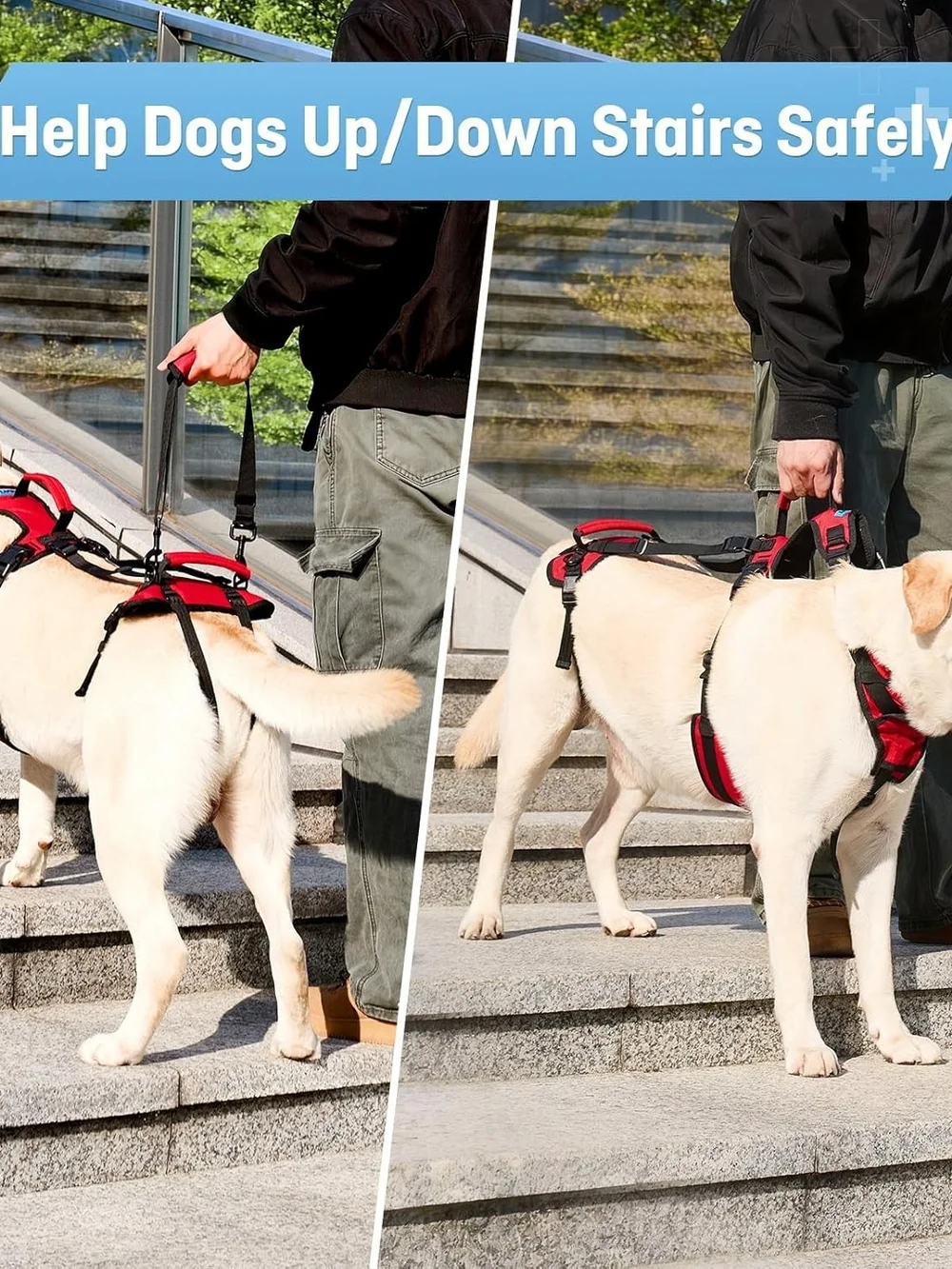 Lafoty Dog Lift Harness for Large Dogs, Full-Body Support Size Large, Red, New